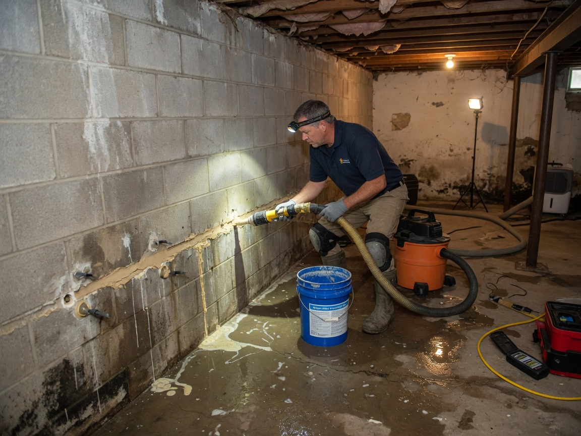 Basement Water Seepage Remediation in Ogden, IA
