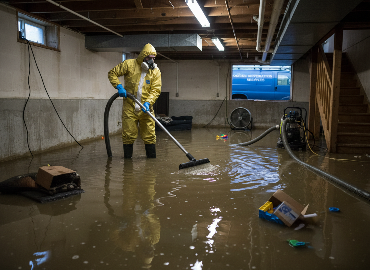 Rental Property Basement Flood Cleanup in Ogden, IA